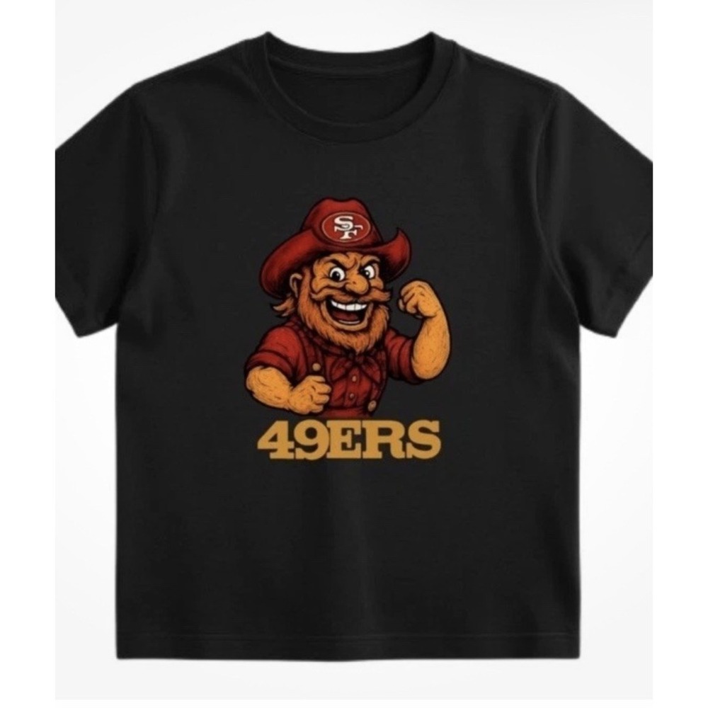 San Francisco 49ers T‑Shirt BlackUnisex Adult .SMALL.